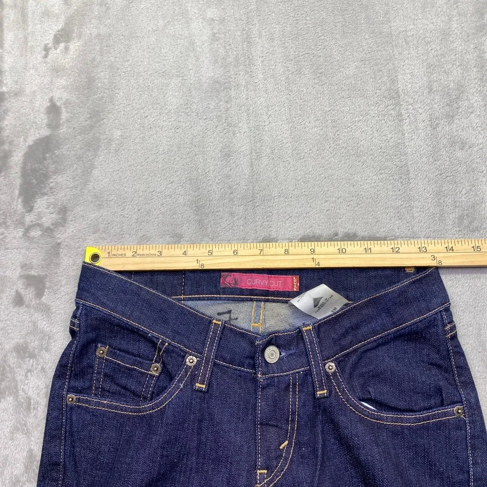 VTG Levis Curvy Cut Dark Wash Bootcut Jeans Blue Denim 5M 736L Y2K Grunge Retro‎